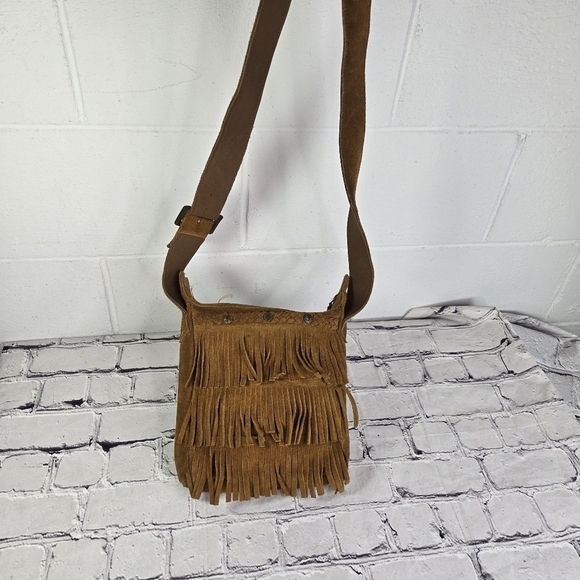Vtg Minnetonka brown suede fringed hippie boho festival purse - Picture 5 of 10